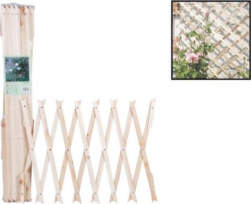 TRALICCIO IN LEGNO RETE ESTENSIBILE PIANTE RAMPICANTI STACCIONATA 180X30 CM 129679 - 4