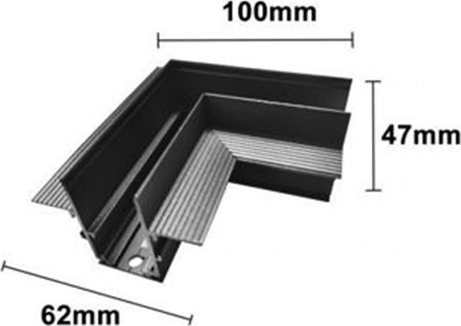 CONNETTORE ANGOLARE PER BINARIO DA INCASSO TRACK LIGHTS MAGNETICHE DC 48V NERO GF-201-L - 3
