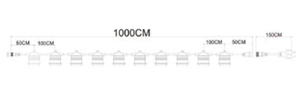 CATENA LUMINOSA CON 10 PORTALAMPADA E27 LUCI DECORATIVE PROLUNGABILE IP54 P01-S01-10 - 18
