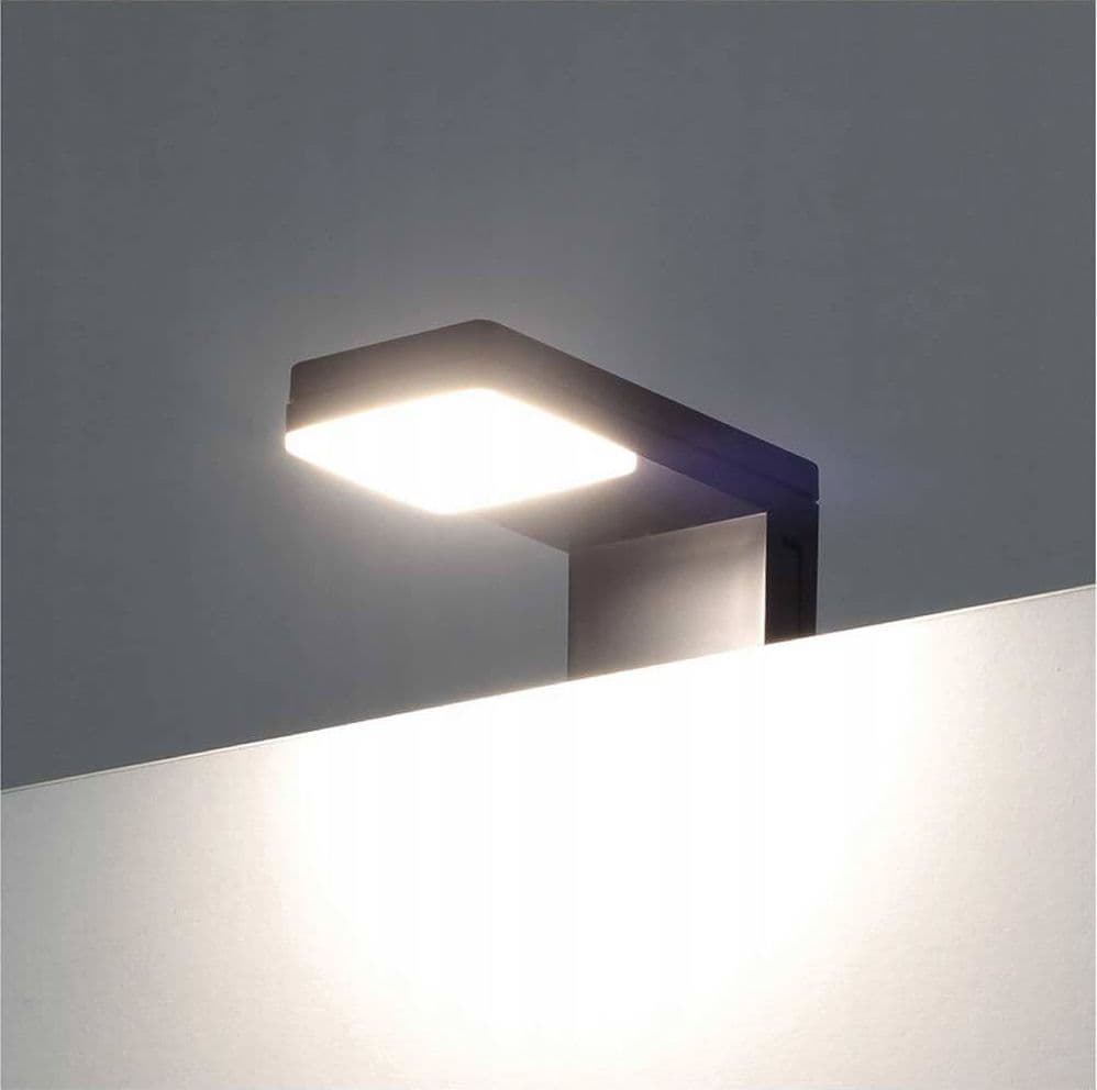 LAMPADA LED PER SPECCHIO DA BAGNO 3 WATT MODERNO LUCE NATURALE 4000K NERO ARGENTO IP44 90P - 11