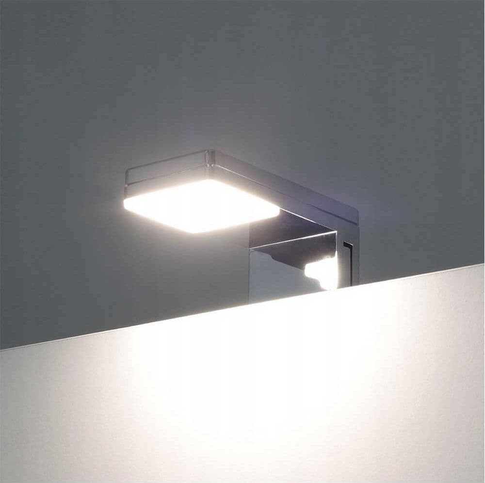 LAMPADA LED PER SPECCHIO DA BAGNO 3 WATT MODERNO LUCE NATURALE 4000K NERO ARGENTO IP44 90P - 6