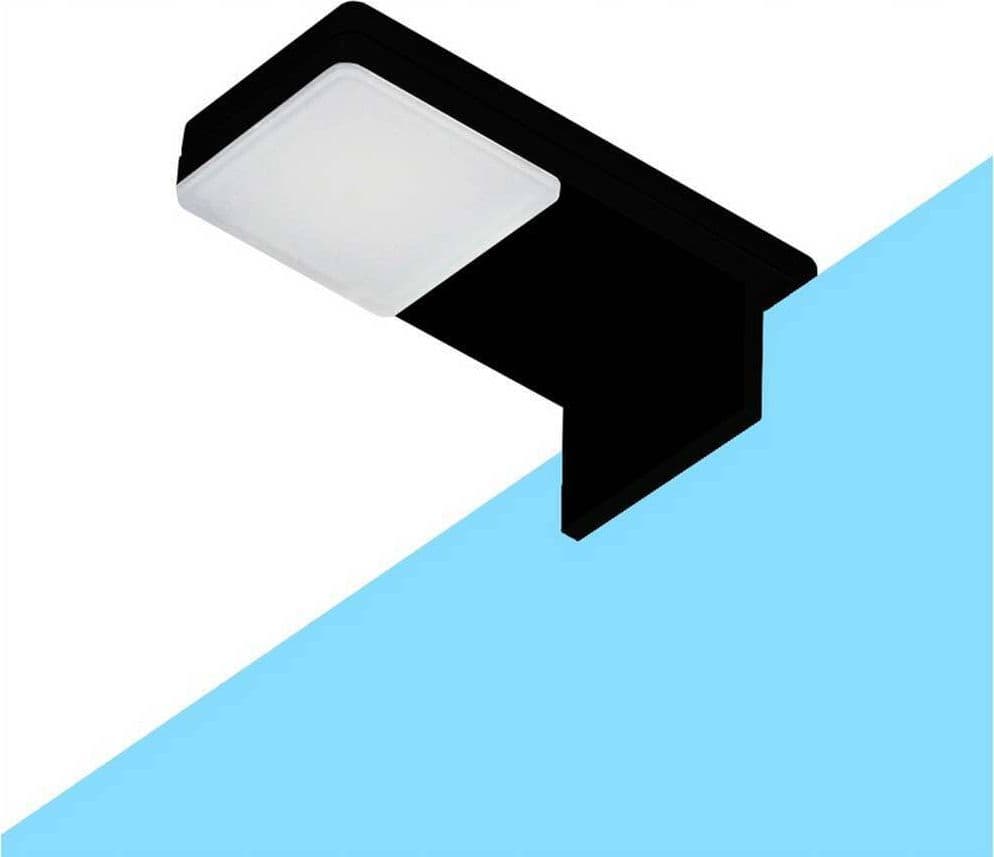 LAMPADA LED PER SPECCHIO DA BAGNO 3 WATT MODERNO LUCE NATURALE 4000K NERO ARGENTO IP44 90P - 10
