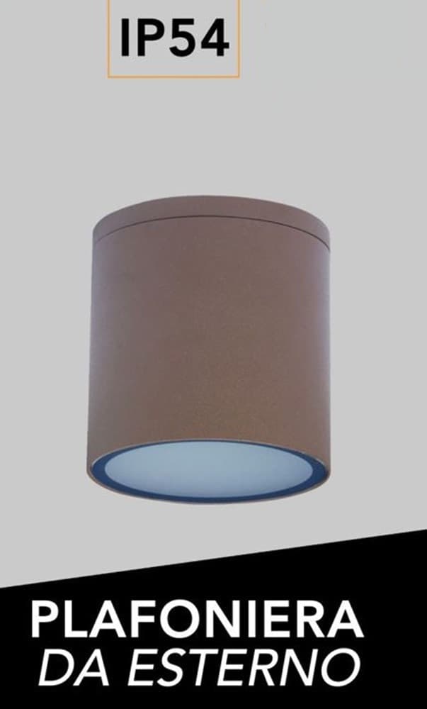 APPLIQUE DA SOFFITTO A CILINDRO PER ESTERNO PLAFONIERA CON ATTACCO GU10 IP54 H94-C - 9