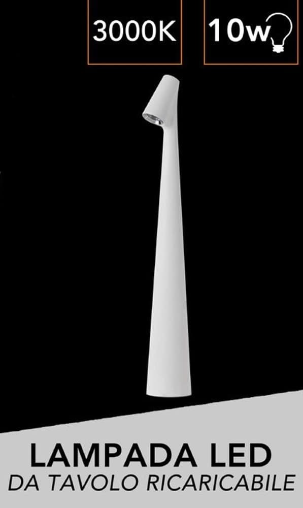 LAMPADA LED DA TAVOLO 10W DA BISTROT TUOCH DIMMERABILE RICARICABILE LUCE CALDA 3000K D36 - 13