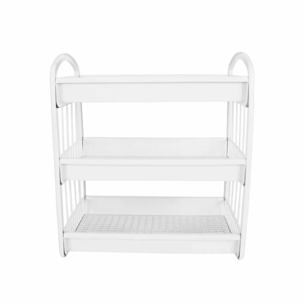SCAFFALE MULTIUSO IN PLASTICA A 3 RIPIANI STRUTTURA SMONTABILE PER ORGANIZZARE SPAZI CASA - 4