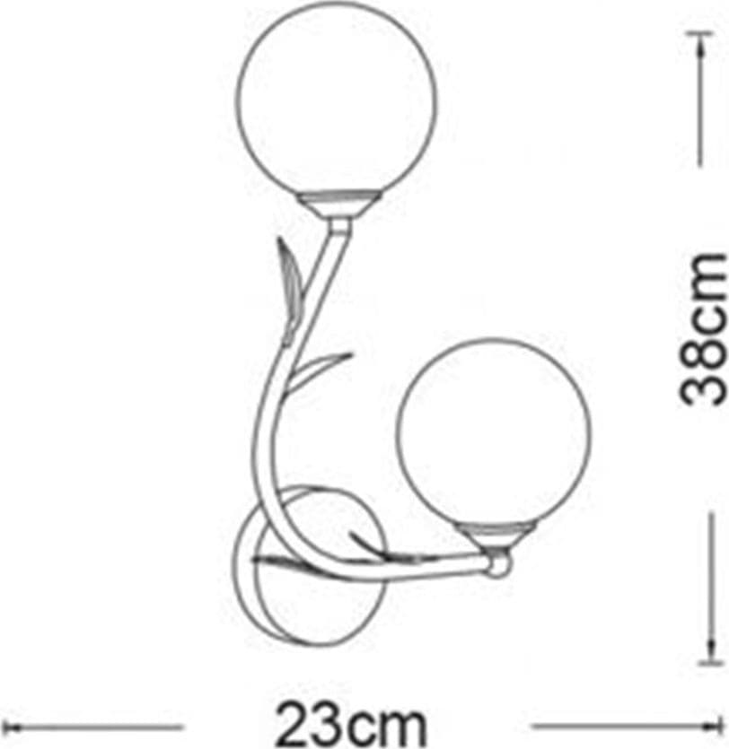 APPLIQUE DA PARETE IN METALLO DECORATIVA DESIGN NATURALE CON 2 SFERE ATTACCO G9 IP20 AQ65 - 3