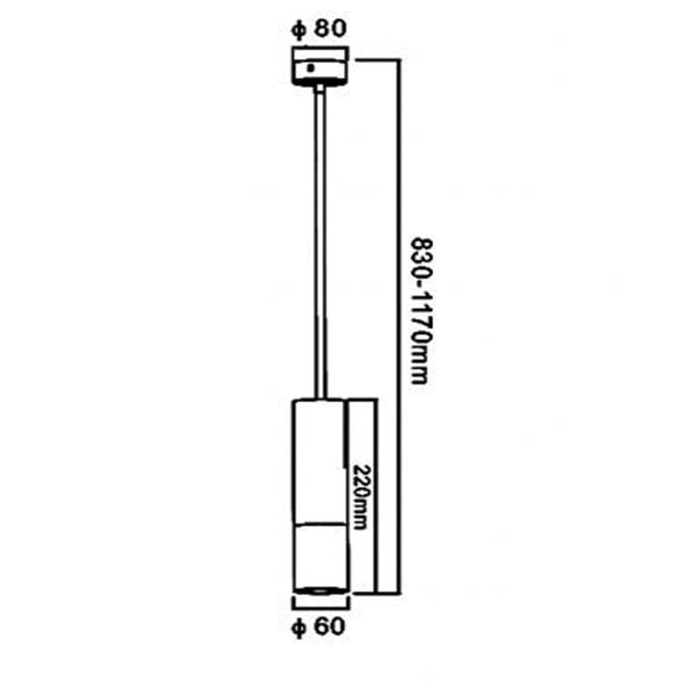 LAMPADARIO PORTAFARETTO PENDENTE A SOSPENSIONE LAMPADA A CILINDRO GU10 ASTA REGOLABILE 209 - 19