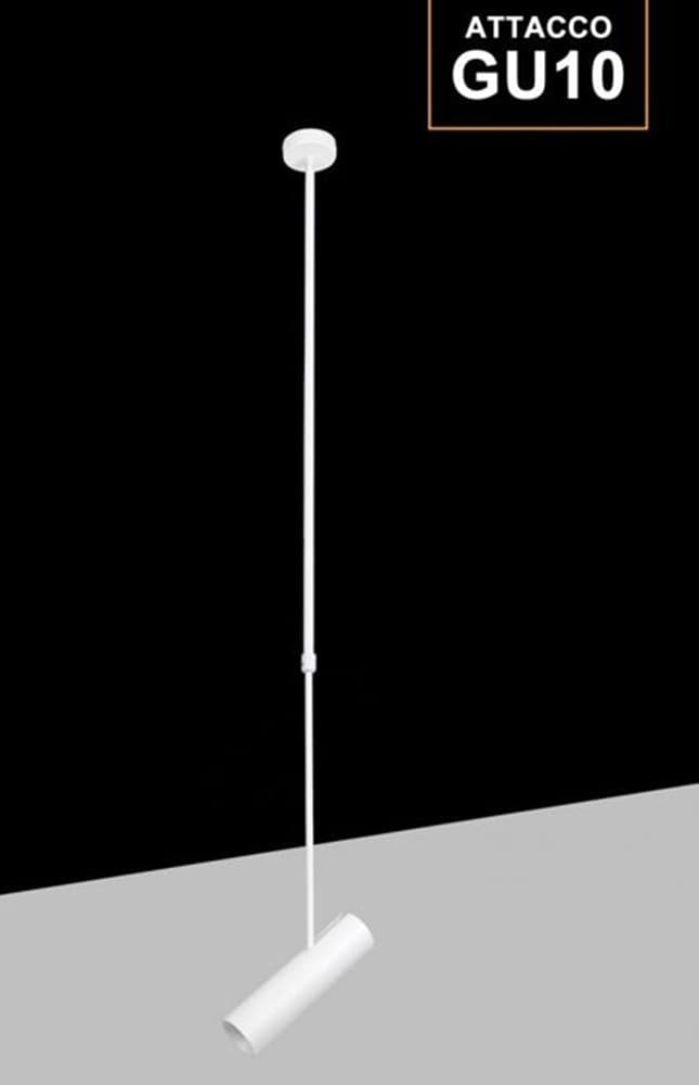 LAMPADARIO PORTAFARETTO PENDENTE A SOSPENSIONE LAMPADA A CILINDRO GU10 ASTA REGOLABILE 209 - 4