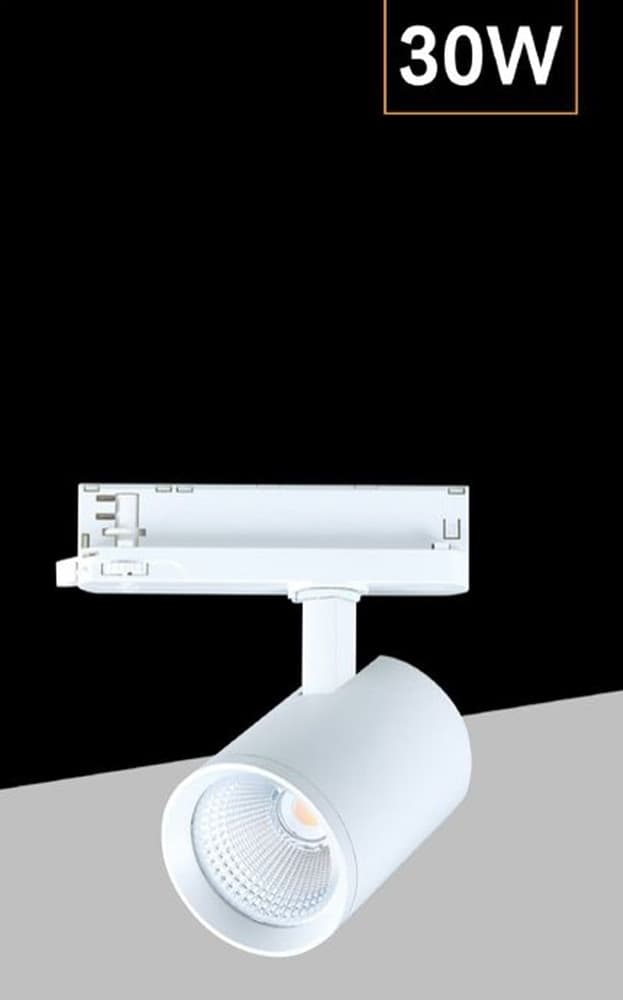 FARETTO LED PER BINARIO TRIFASE 30W LAMPADA ORIENTABILE LUCE NATURALE CALDA IP20 GD19C20 - 4