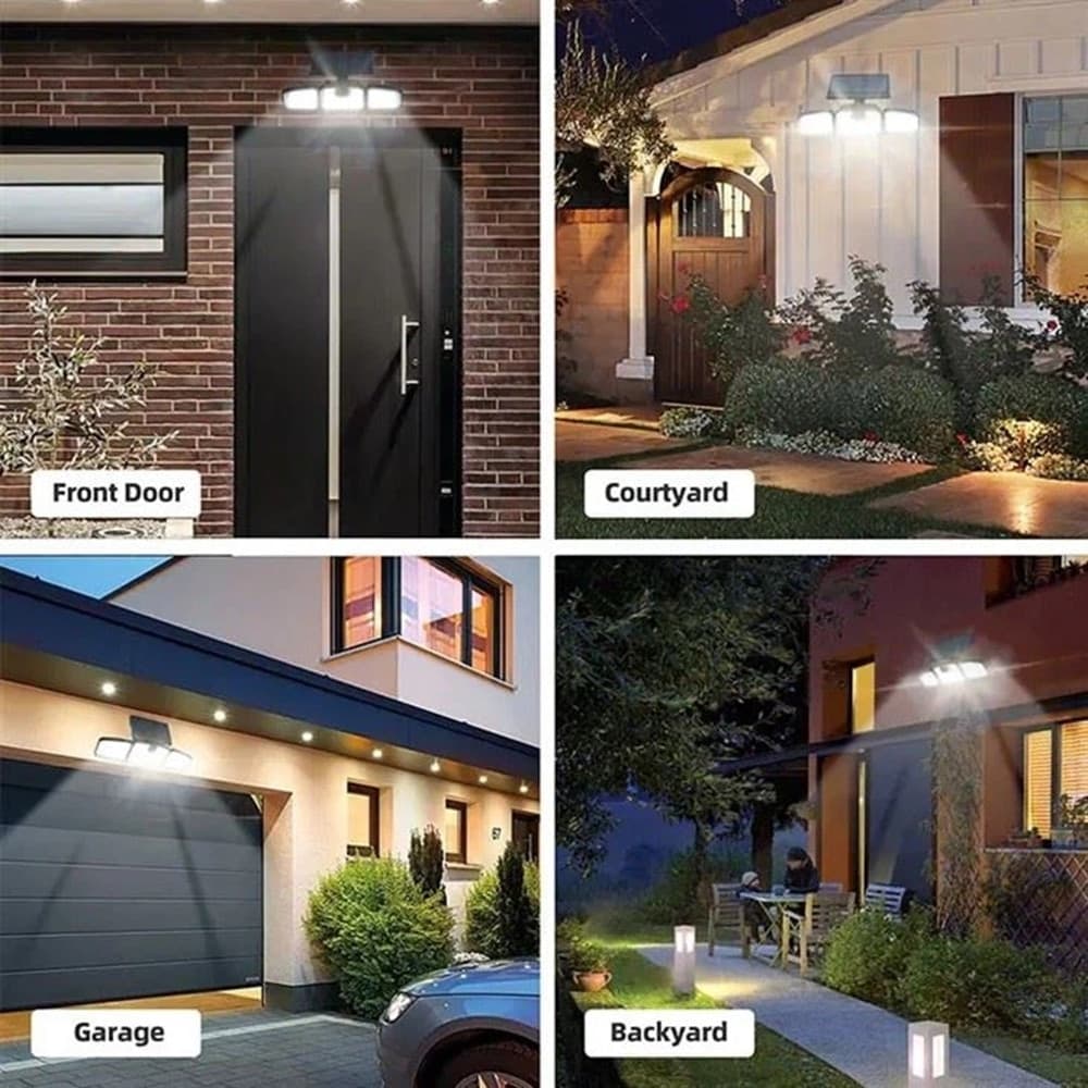 APPLIQUE SOLARE CON SENSORE LAMPADA PARETE LED DA ESTERNO IP65 LUCE FREDDA 6500K EWF-07T-F - 4