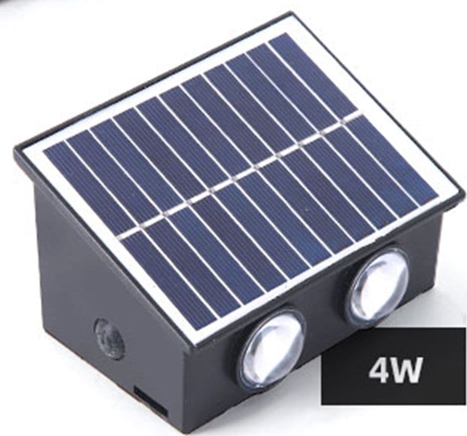 APPLIQUE LED SOLARE ESTERNO GIARDINO A PARETE CON SENSORE LUCE CALDA 3000K IP65 EWG-04T-C - 4