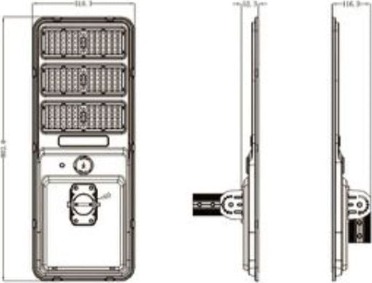 LAMPADA STRADALE LED LAMPIONE IP65 CON PANNELLO SOLARE SENSORE MOVIMENTO LUCE 6500K TR-600W - 6