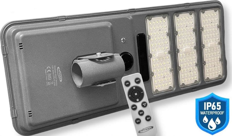 LAMPADA STRADALE LED LAMPIONE IP65 CON PANNELLO SOLARE SENSORE MOVIMENTO LUCE 6500K TR-600W - 7