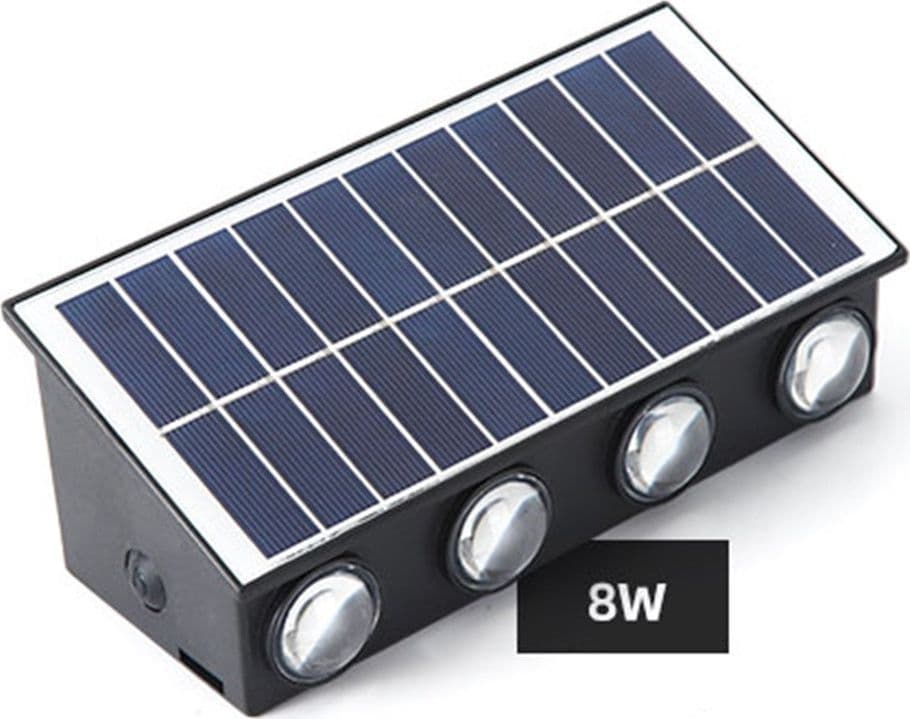 APPLIQUE SOLARE LED ESTERNO GIARDINO A PARETE CON SENSORE LUCE CALDA 3000K IP65 EWG-08T-C - 3