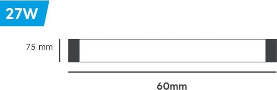 PLAFONIERA LINEARE LED SLIM 27 W 60 CM TECNOLOGIA CCT SWITCH ALTA LUMINOSITÀ IP20 PF-60-3C - 17