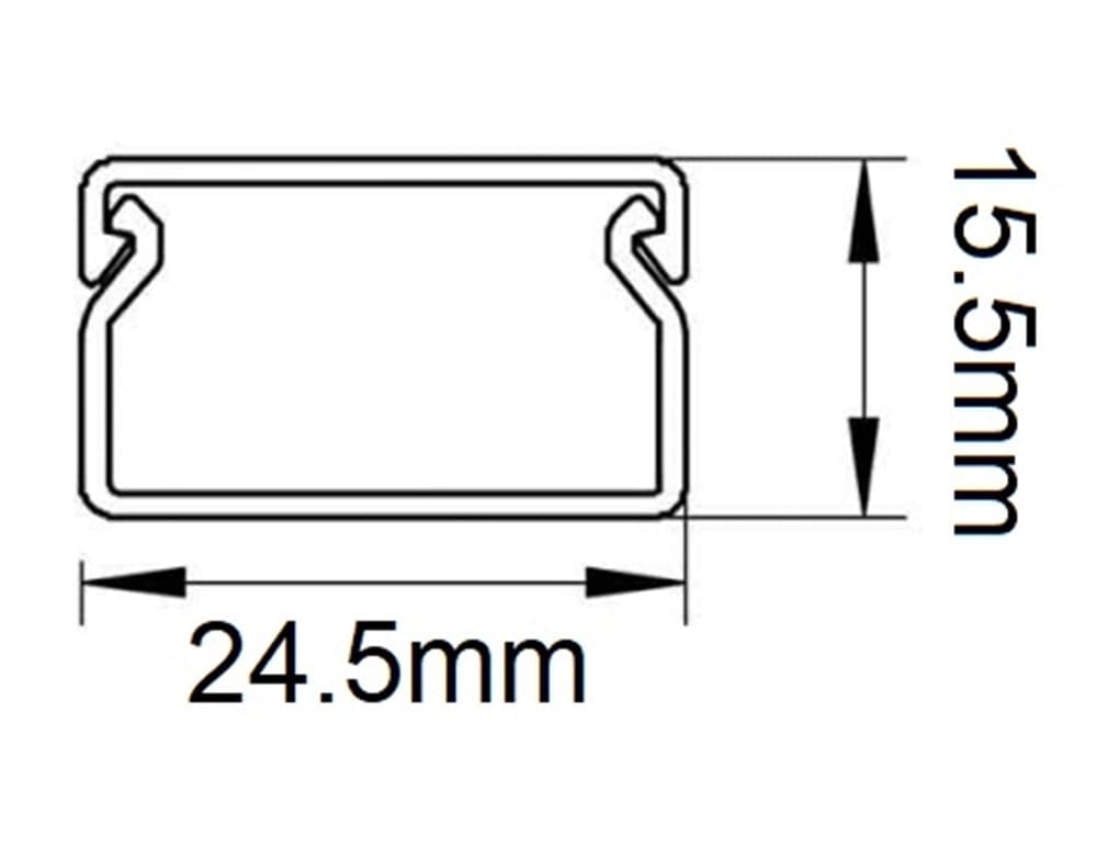 10 PZ PROFILI CANALINA PASSACAVI CON BIADESIVO IN PVC COLORE BIANCO 2MT 24.5X15.5MM - 4