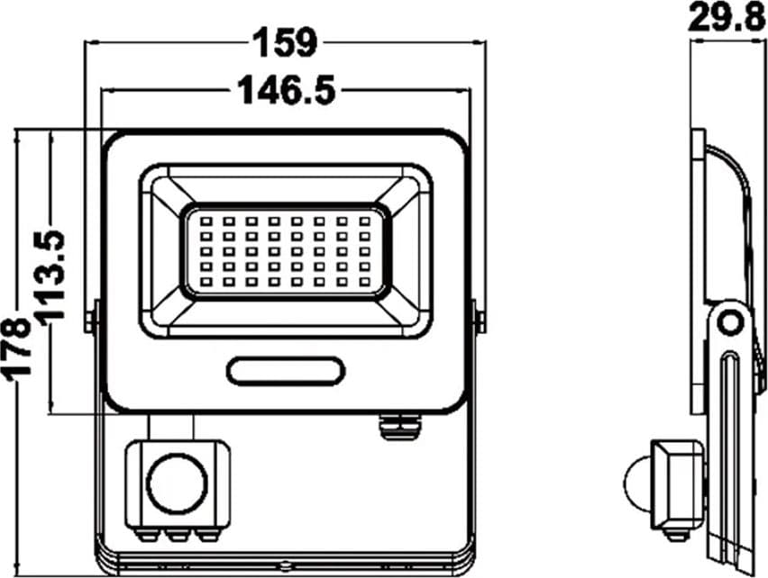 FARETTO LED 30W CON SENSORE MOVIMENTO PROIETTORE DA ESTERNO LUCE 6500K IP65 EK05-SEN-30 - 6