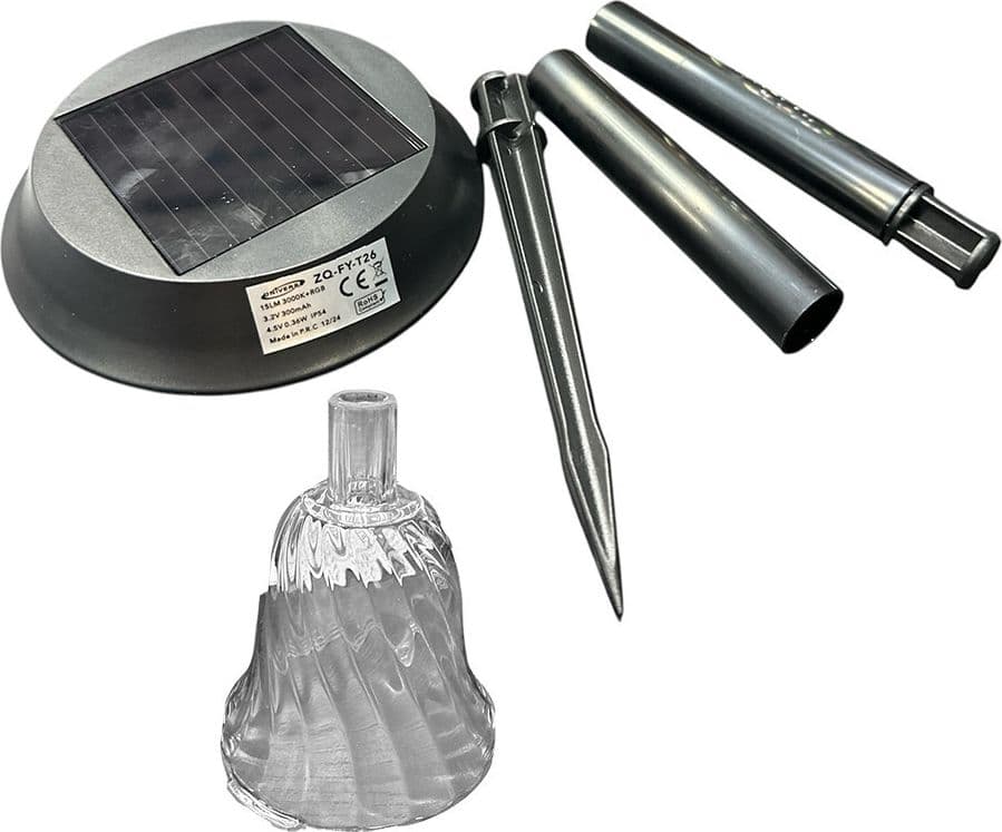 PICCHETTO LED FARETTO PANNELLO SOLARE RGB + CALDO 3000K LAMPADA DECORATIVA IP54 ZQ-FY-T26 - 7