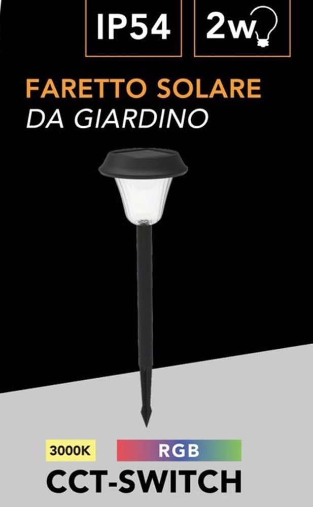 PICCHETTO LED FARETTO PANNELLO SOLARE RGB + CALDO 3000K LAMPADA DECORATIVA IP54 ZQ-FY-T26 - 10
