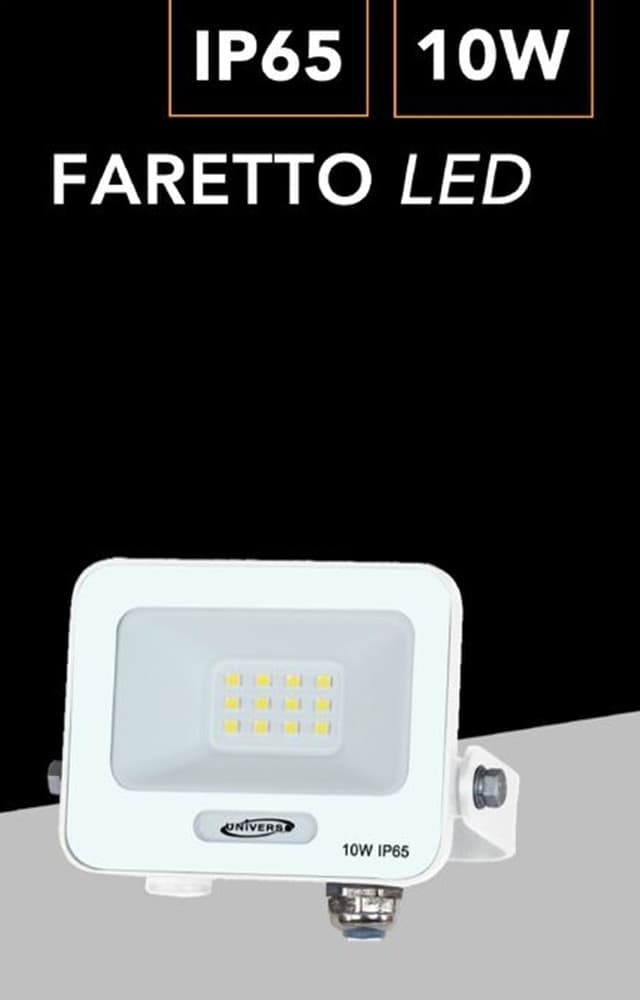 FARO PROIETTORE SMD LED FLOODLIGHT 10W SLIM IP65 BIANCO LUCE 3000K 4000K 6500K EK05-10W-B - 2