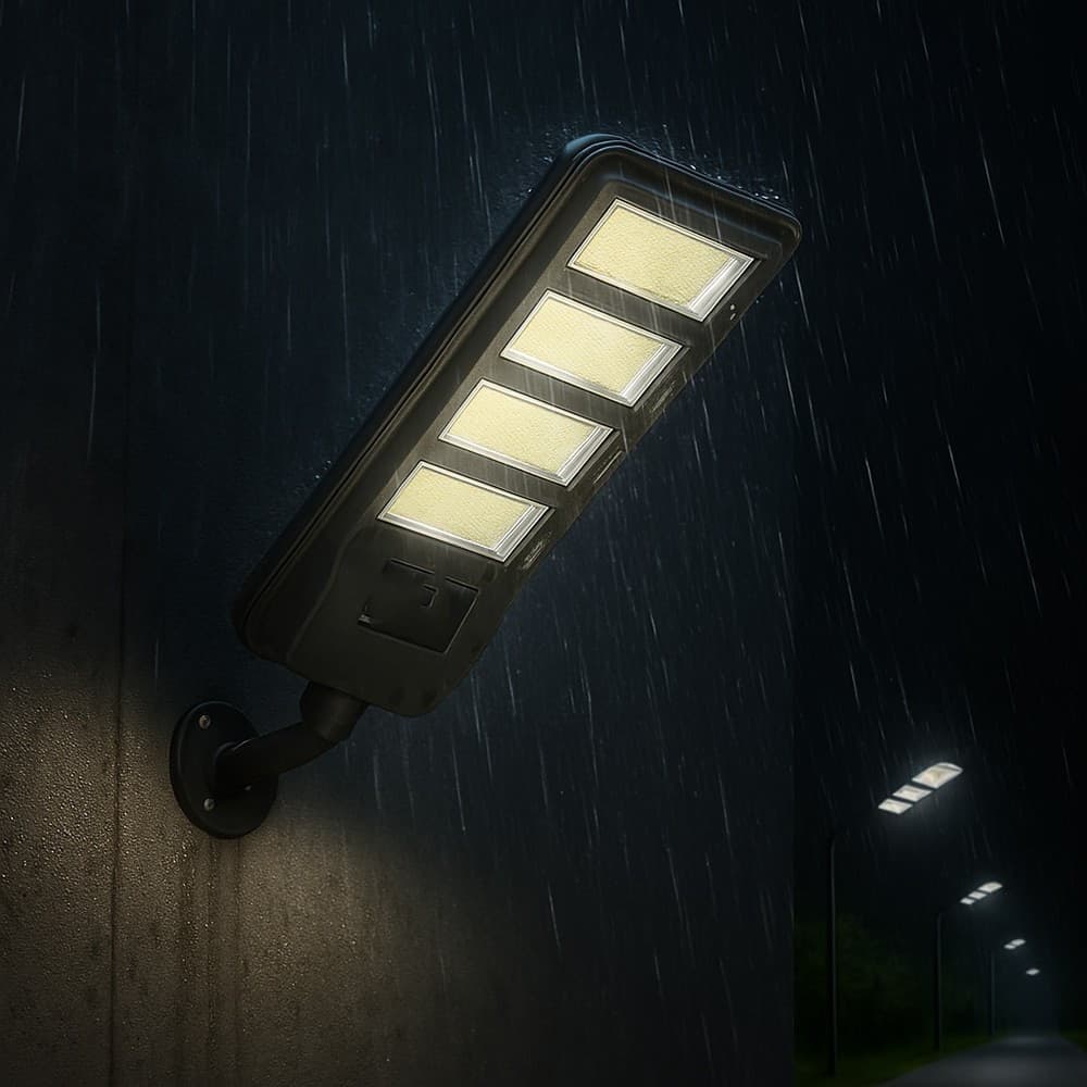 LAMPIONE FARO LED SOLARE 100W 160W 220W 300W CON SENSORE CREPUSCOLARE PROSSIMITÀ ES-P-F - 25