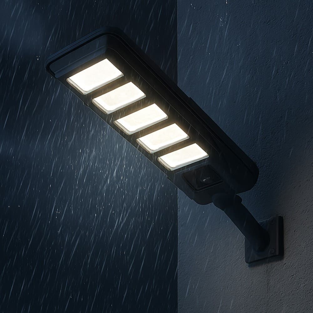 LAMPIONE FARO LED SOLARE 100W 160W 220W 300W CON SENSORE CREPUSCOLARE PROSSIMITÀ ES-P-F - 34