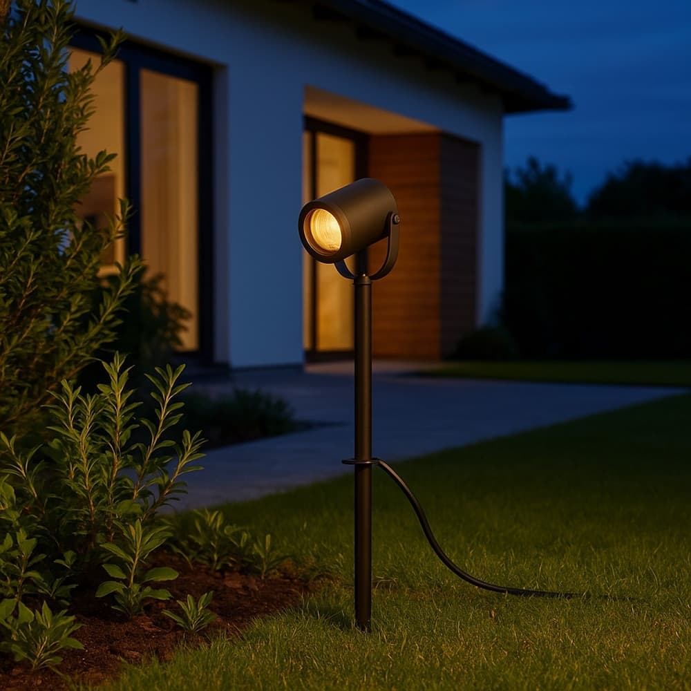 FARETTO GRANDE DA GIARDINO A PICCHETTO GU10 IP54 IN ALLUMINIO GRIGIO DA ESTERNO PS-01 - 3