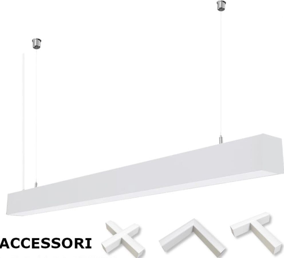 LAMPADARIO LED LINEARE A SOSPENSIONE SOFFITTO 40W MODULARE TECNOLOGIA CCT LL57-120C-3C - 17