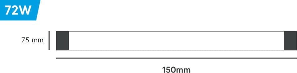 PLAFONIERA LINEARE LED SLIM 72W 150CM TECNOLOGIA CCT SWITCH ALTA LUMINOSITÀ IP20 PF-150-3C - 17