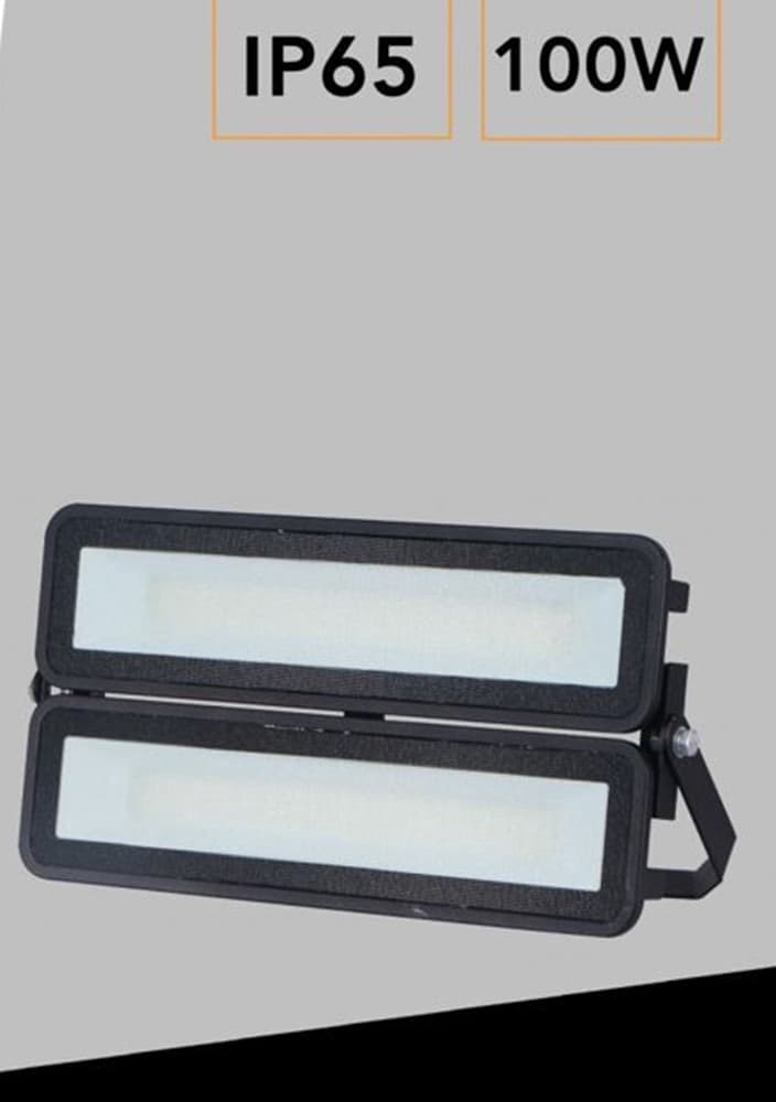 FARO LED MODULARE 100 WATT NERO PROIETTORE DA ESTERNO LUCE FREDDA 6000K IP65 EL-100W-F - 11
