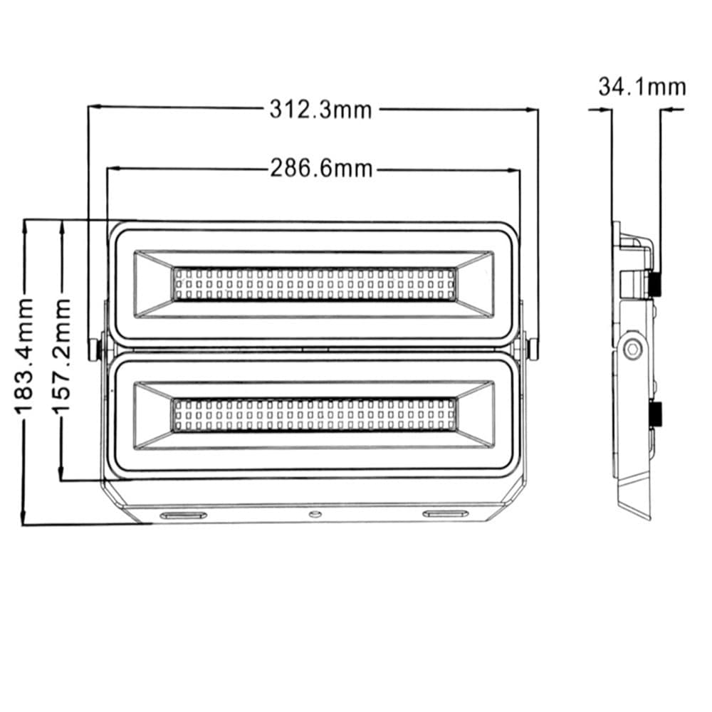 FARO LED MODULARE 100 WATT NERO PROIETTORE DA ESTERNO LUCE FREDDA 6000K IP65 EL-100W-F - 10