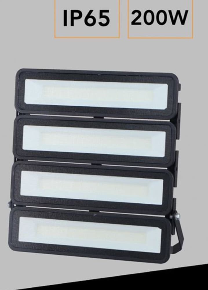 FARO LED MODULARE 200 WATT NERO PROIETTORE DA ESTERNO LUCE FREDDA 6000K IP65 EL-200W-F - 11