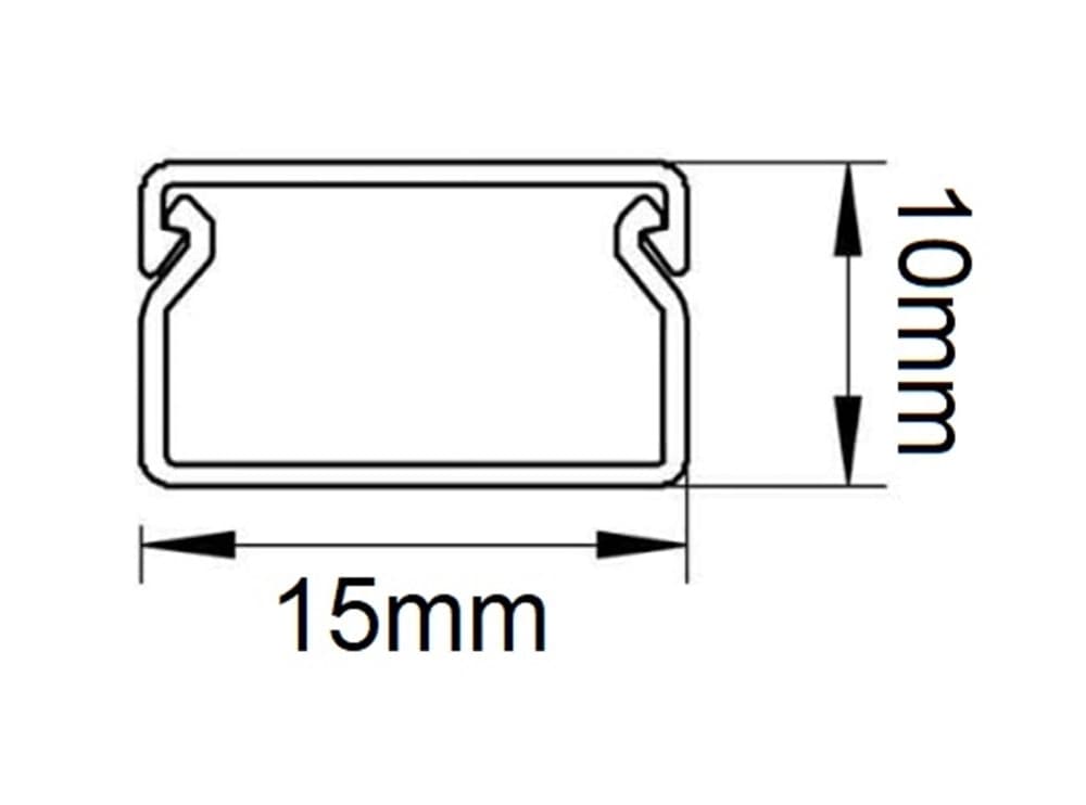 10 PZ PROFILI CANALINA PASSACAVI CON BIADESIVO IN PVC COLORE BIANCO 2 MT 15X10MM - 4