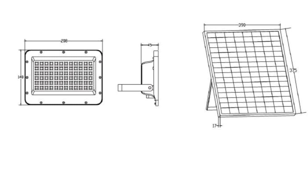 FARO LED DA ESTERNO CON PANNELLO SOLARE 240W IP66 TELECOMANDO LUCE REGOLABILE SF319-240-3C - 5