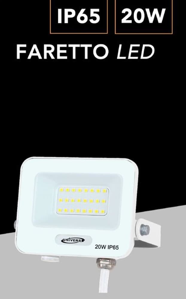 FARO PROIETTORE SMD LED FLOODLIGHT 20 W SLIM IP65 LUCE 3000K 4000K 6500K EK05-20W - 6
