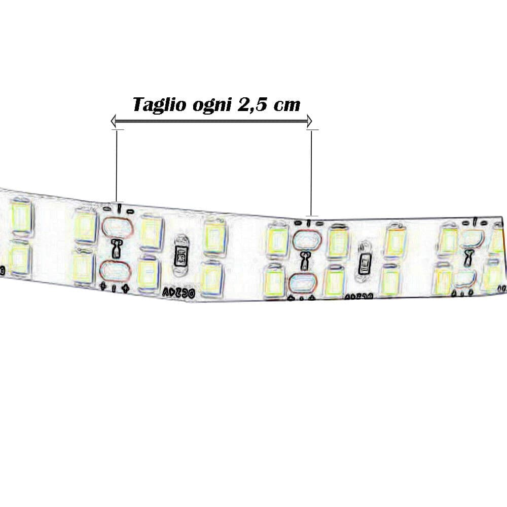 STRISCIA STRIP LED 2835 24V 5 METRI 80 WATT LUCE FREDDA CALDA NATURALE 24V-240-5 - 15
