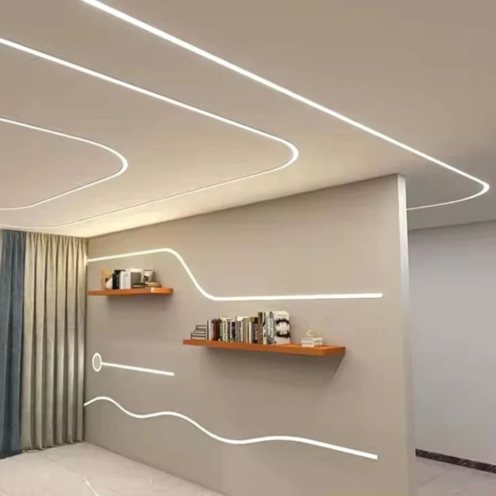 5PZ PROFILO IN ALLUMINIO FLESSIBILE CURVABILE AD INCASSO 1,5MT PER STRIP LED AL-35-S - 5