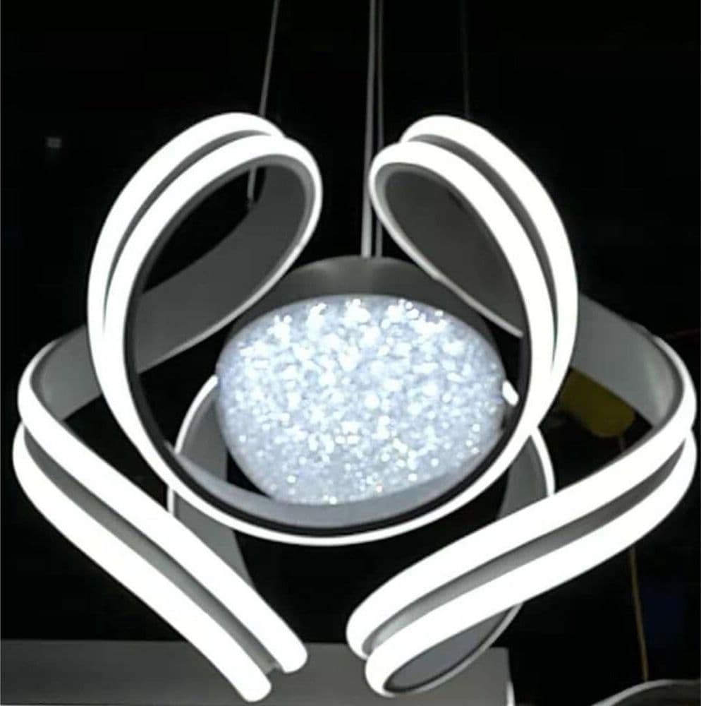 LAMPADARIO A LED 78 W CON SFERA CON BRILLANTINI GLITTER TECNOLOGIA CCT SWITCH B21-3C - 7