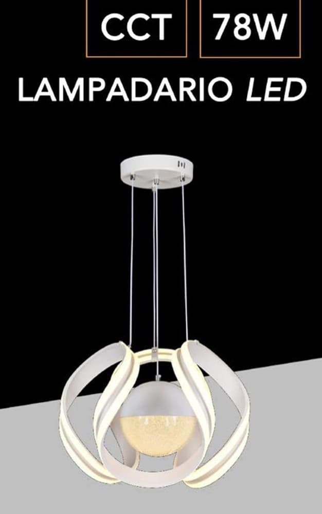 LAMPADARIO A LED 78 W CON SFERA CON BRILLANTINI GLITTER TECNOLOGIA CCT SWITCH B21-3C - 8