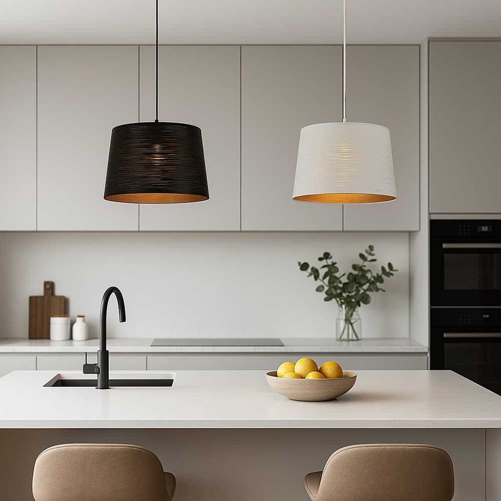 LAMPADARIO MINIMAL A SOSPENSIONE IN METALLO OPACO CON INTERNO RAMATO ATTACCO E27 IP20 A73 - 15