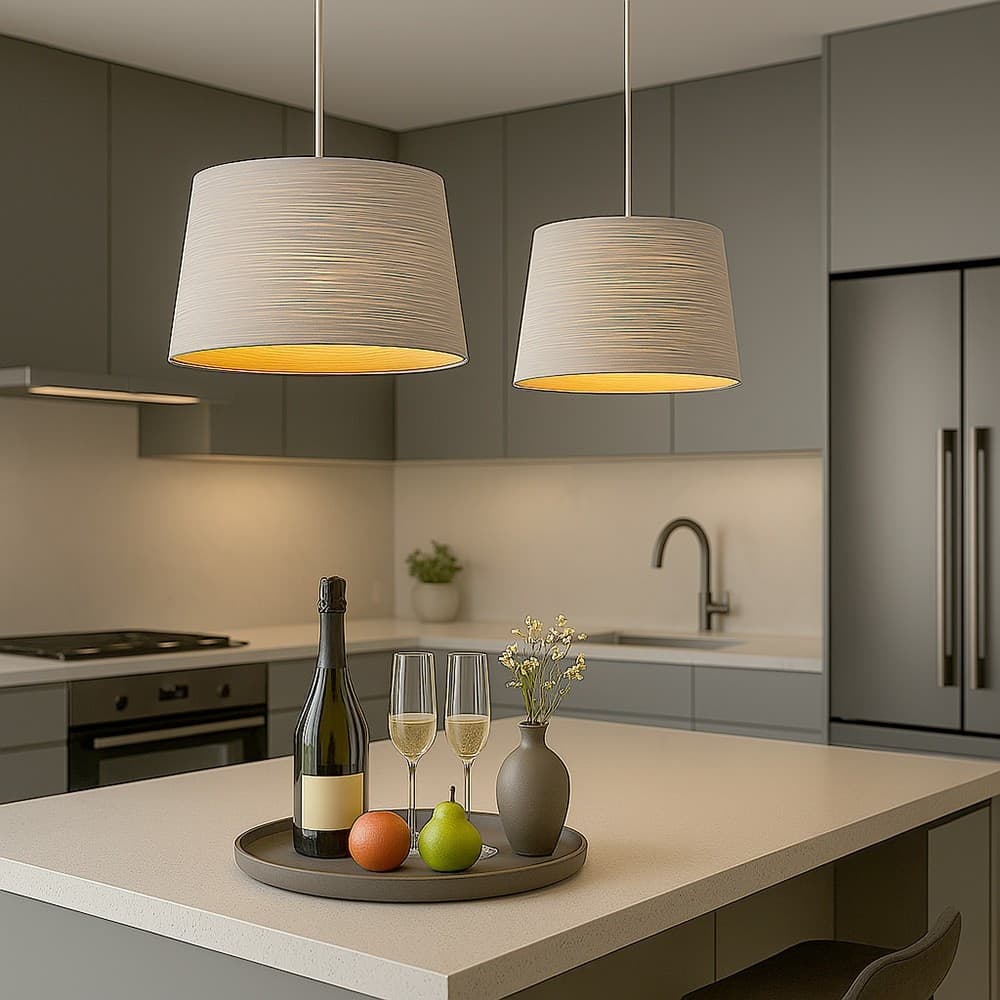 LAMPADARIO MINIMAL A SOSPENSIONE IN METALLO OPACO CON INTERNO RAMATO ATTACCO E27 IP20 A73 - 4