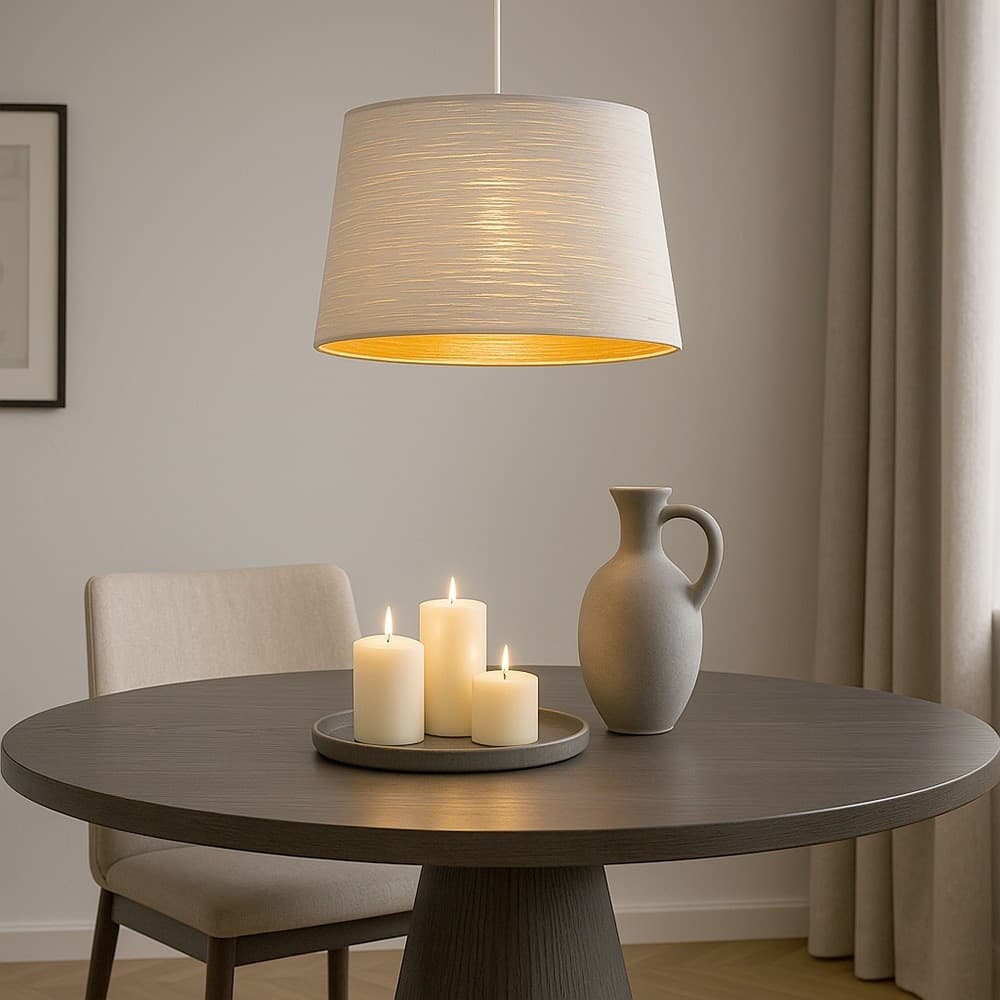 LAMPADARIO MINIMAL A SOSPENSIONE IN METALLO OPACO CON INTERNO RAMATO ATTACCO E27 IP20 A73 - 5