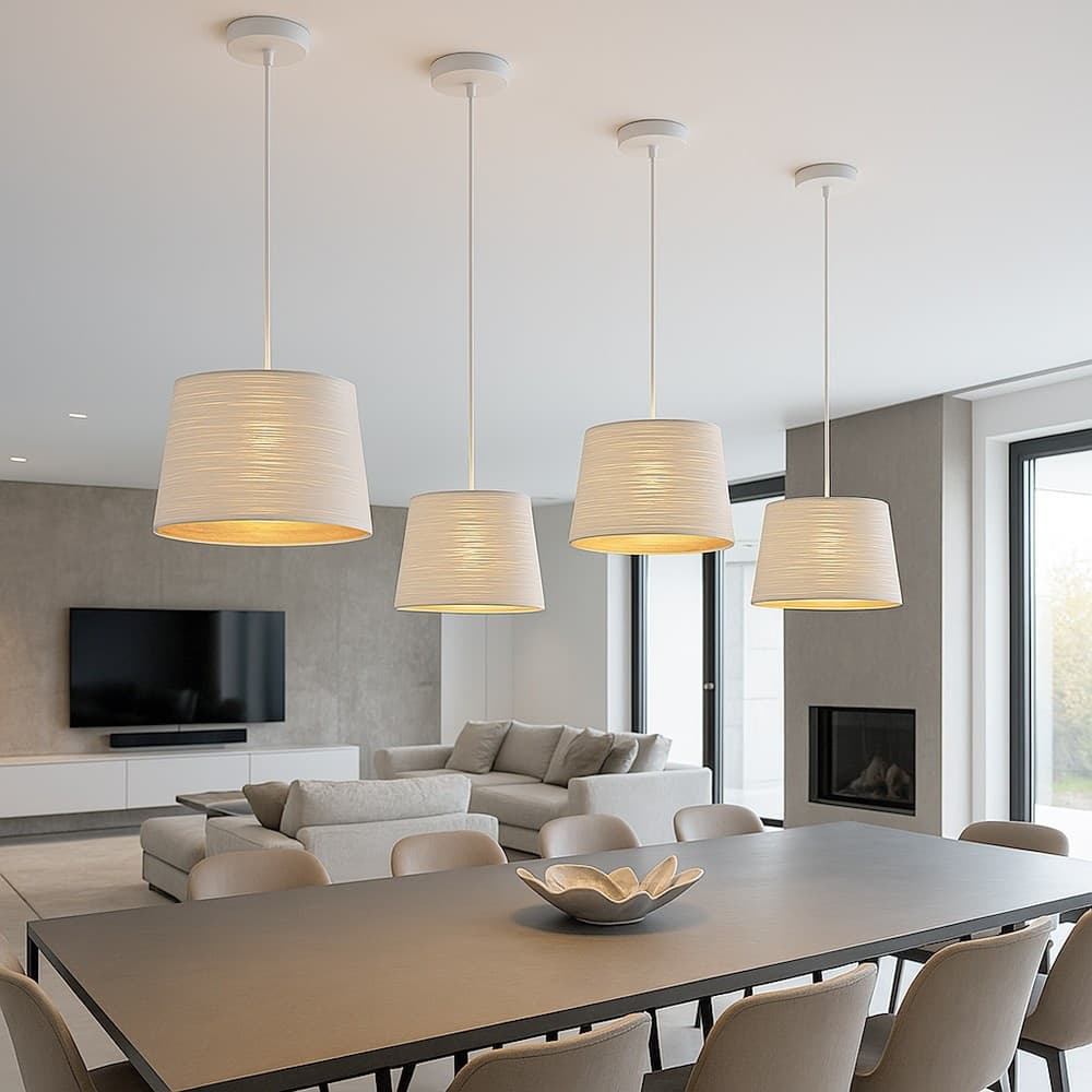 LAMPADARIO MINIMAL A SOSPENSIONE IN METALLO OPACO CON INTERNO RAMATO ATTACCO E27 IP20 A73 - 6