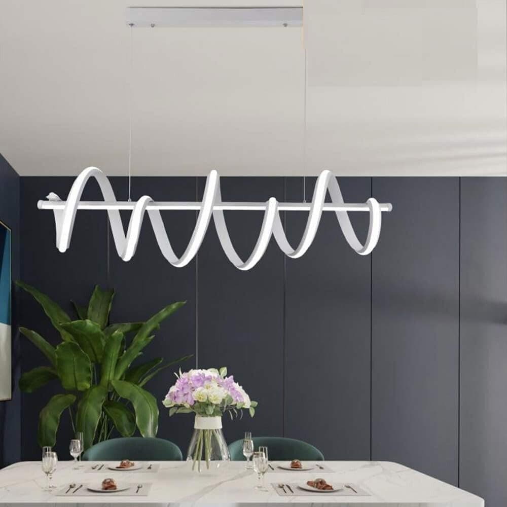 LAMPADARIO LED 60 WATT LAMPADA TWIST BIANCO STILIZZATO TECNOLOGIA CCT 3000K-6500K A68-B3C - 5