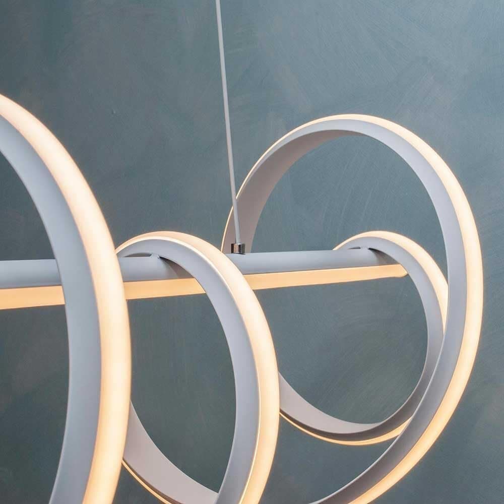 LAMPADARIO LED 60 WATT LAMPADA TWIST BIANCO STILIZZATO TECNOLOGIA CCT 3000K-6500K A68-B3C - 6