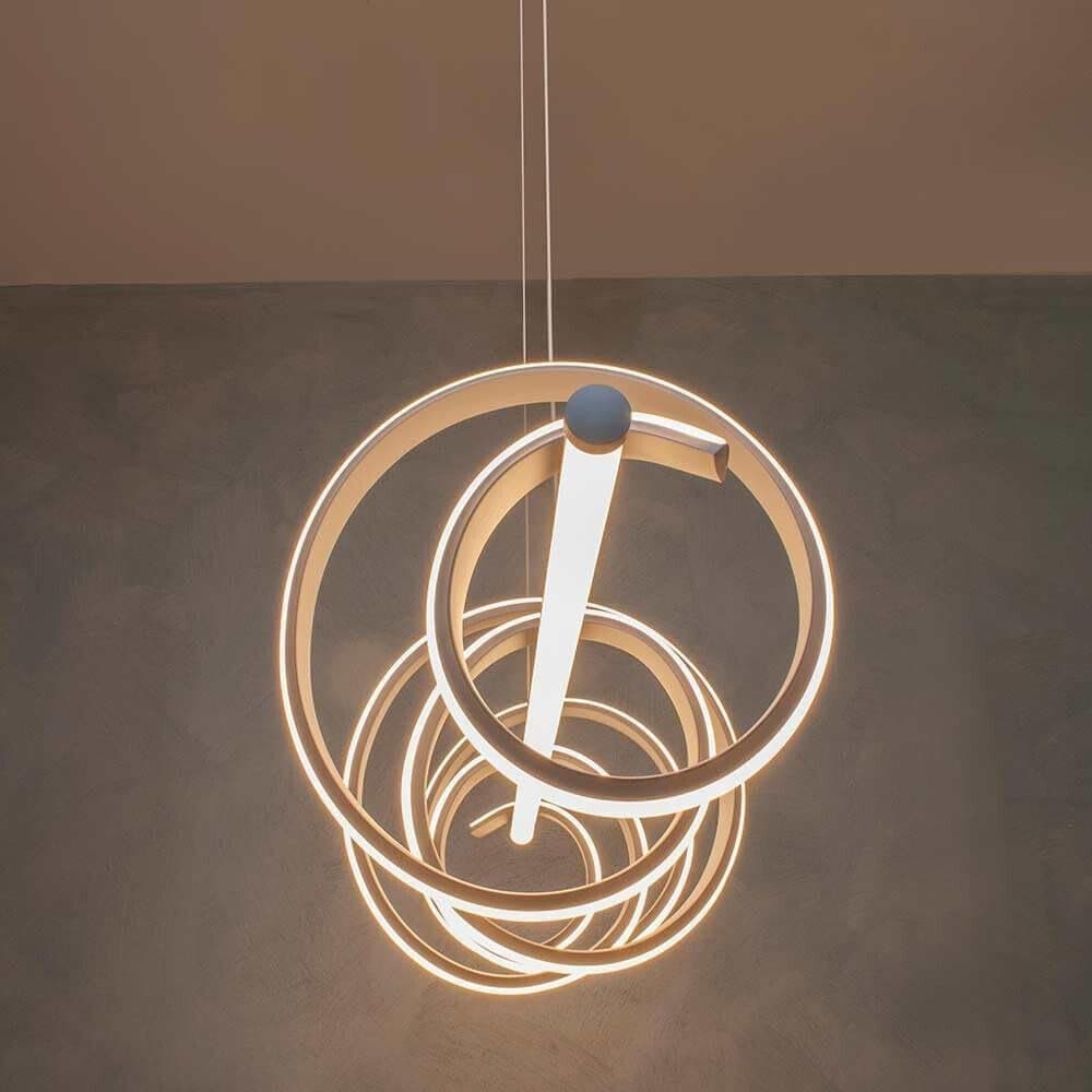 LAMPADARIO LED 60 WATT LAMPADA TWIST BIANCO STILIZZATO TECNOLOGIA CCT 3000K-6500K A68-B3C - 7
