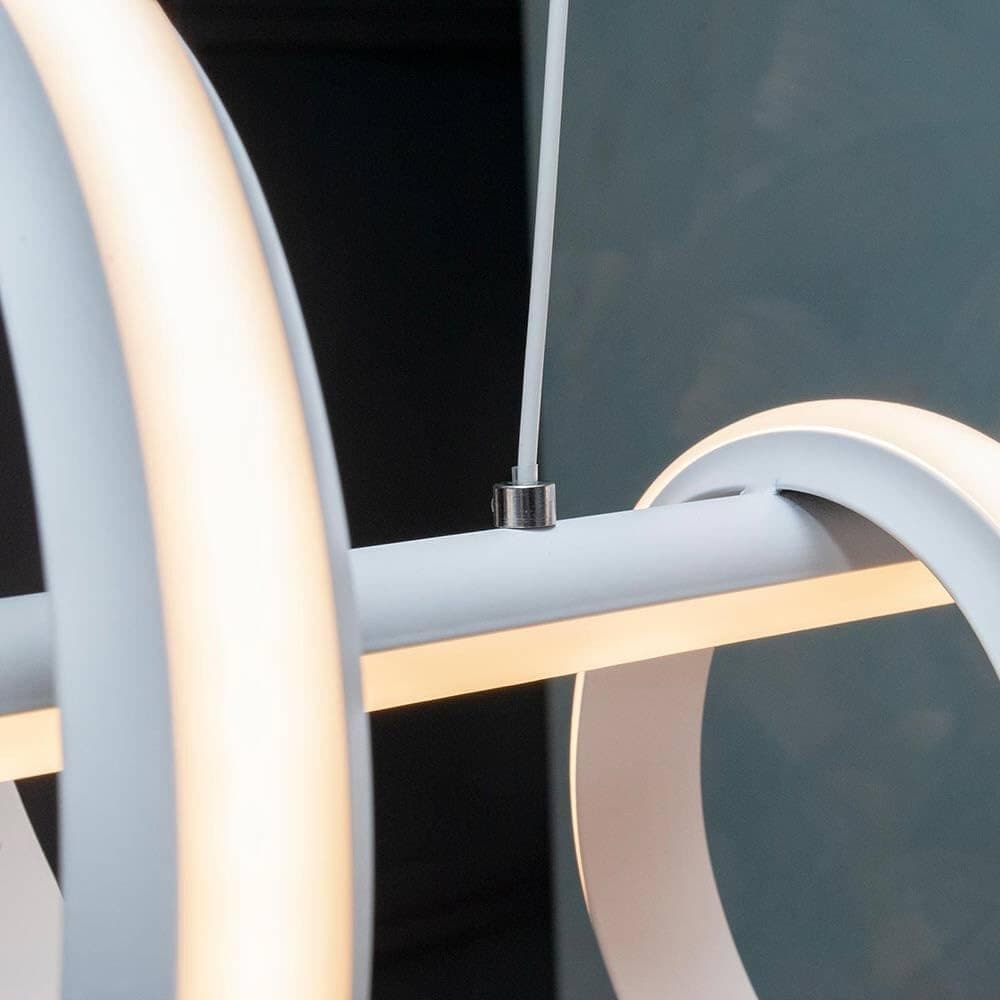 LAMPADARIO LED 60 WATT LAMPADA TWIST BIANCO STILIZZATO TECNOLOGIA CCT 3000K-6500K A68-B3C - 9