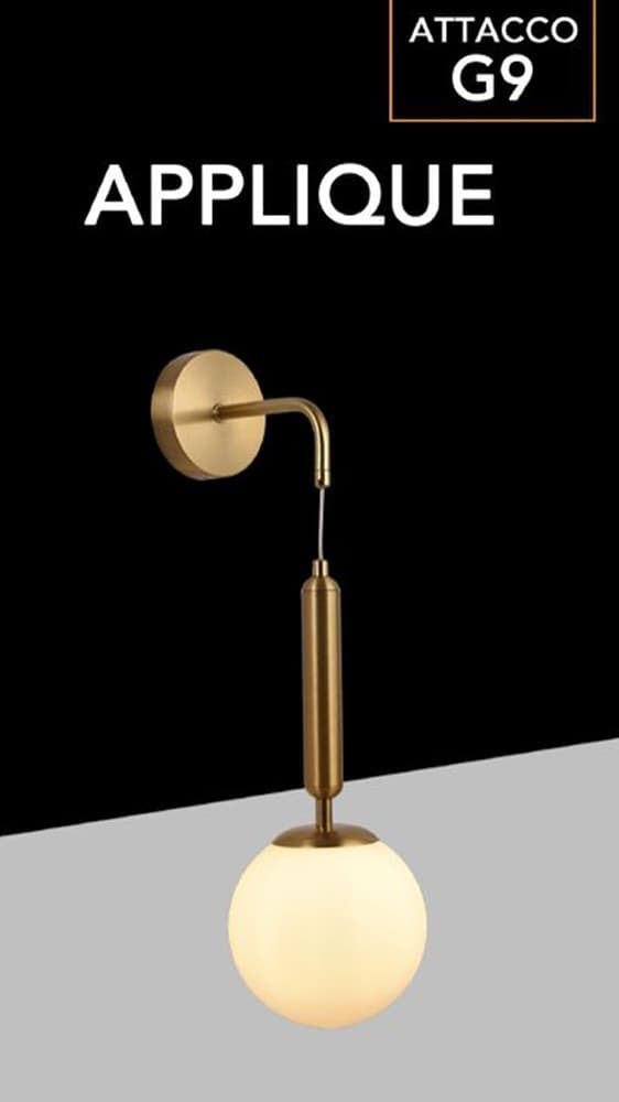 APPLIQUE LAMPADA A PARETE PENDENTE STILE CONTEMPORANEO CON ATTACCO G9 BRONZO INTERNO AQ56 - 11