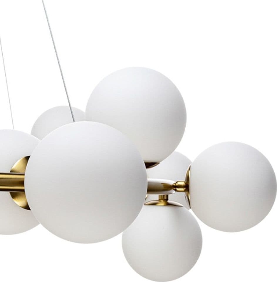 LAMPADARIO A SOSPENSIONE CONTEMPORANEO IN METALLO BRONZO CON 15 SFERE ATTACCO G9 B94 - 11