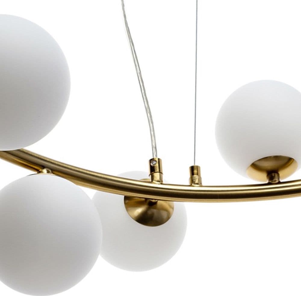 LAMPADARIO A SOSPENSIONE CONTEMPORANEO IN METALLO BRONZO CON 15 SFERE ATTACCO G9 B94 - 13